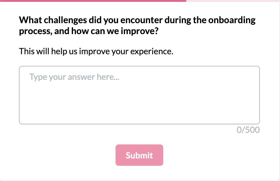 Onboarding survey question in Userpilot