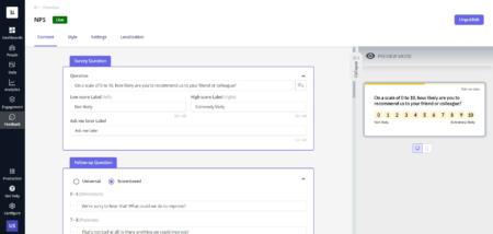 Build in-app surveys code-free with Userpilot.