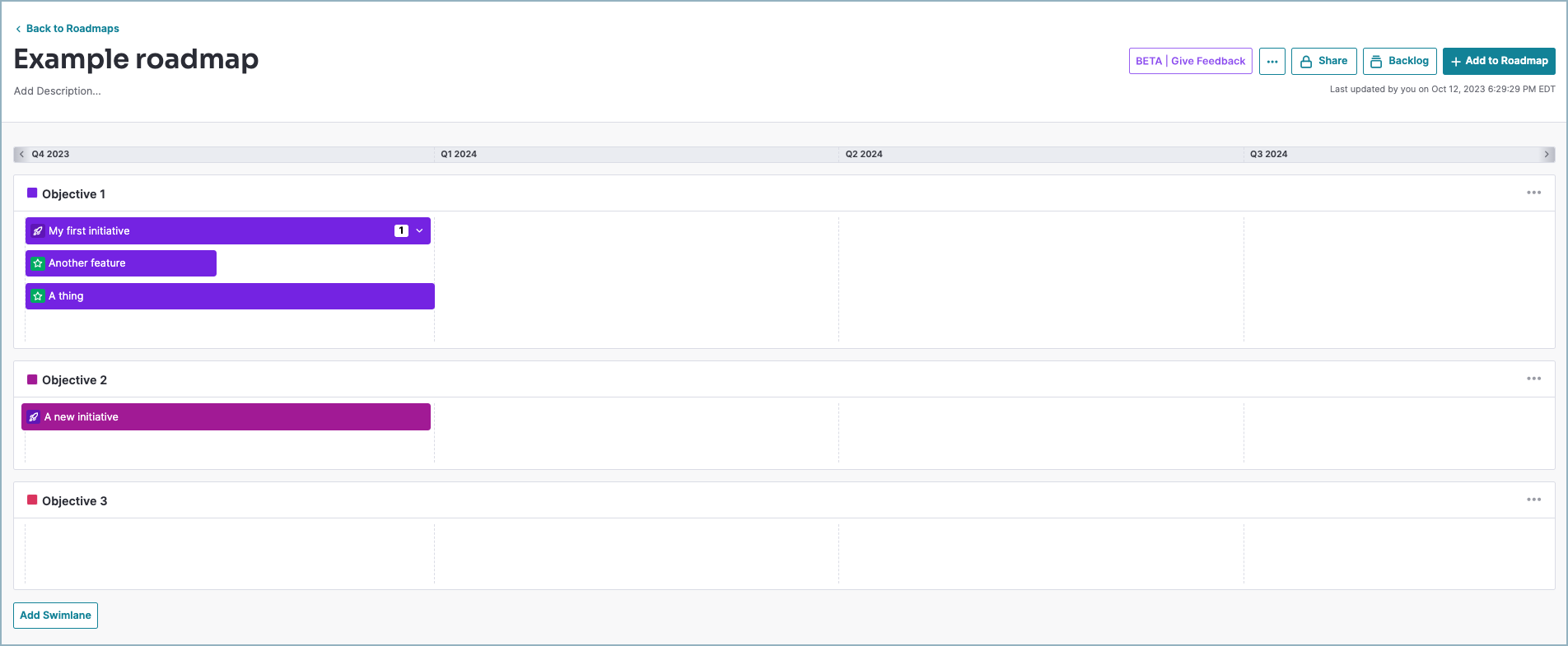 pendo roadmap