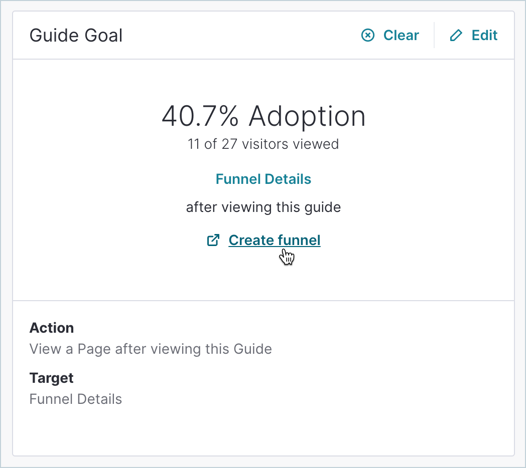 Guide goal monitoring in Pendo