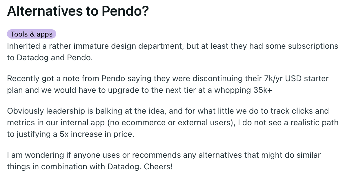  pendo pricing reddit