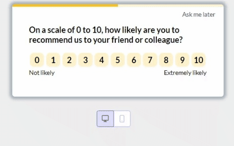 Collect feedback with in-app surveys to maintain feature parity