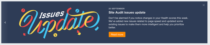 Ahrefs notification UI modal