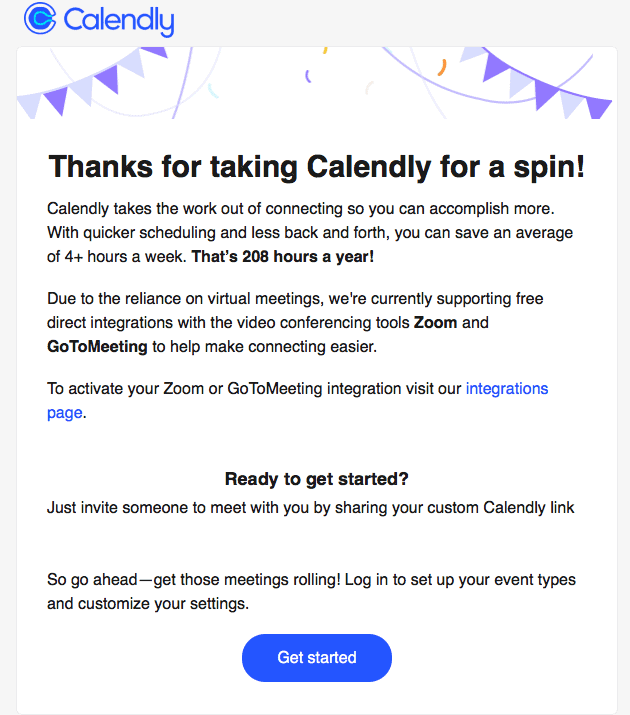 Calendly-free-trial-email-example