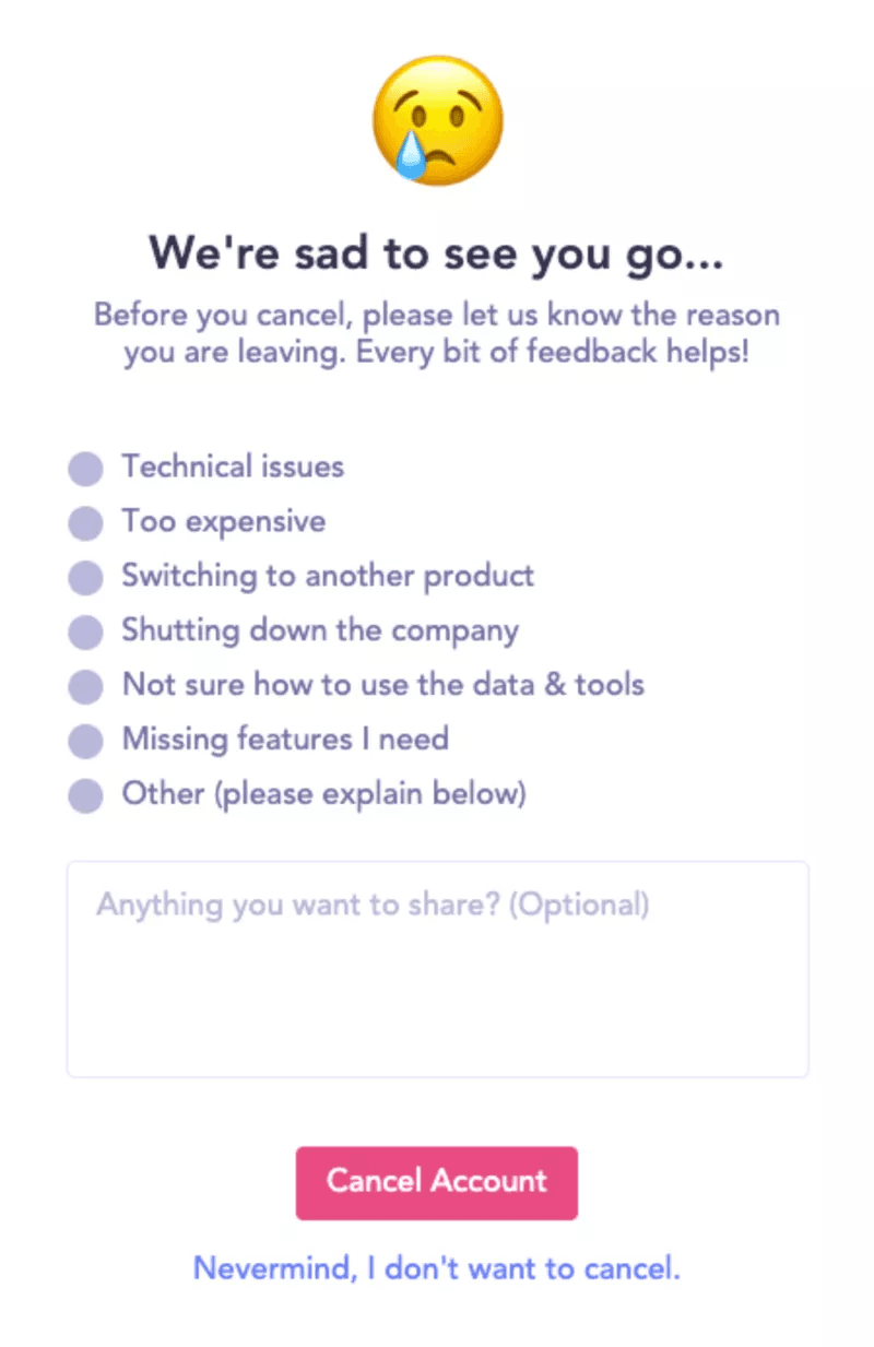 Cancelation-survey
