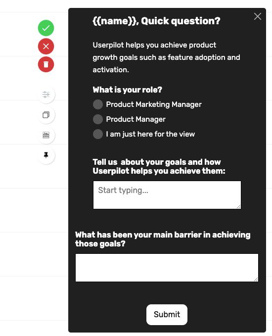 userpilot in app survery