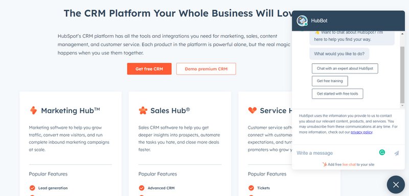 HubSpot-chatbot-product-adoption-examples