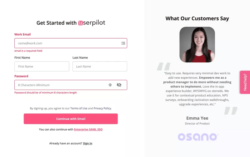 userpilot signup flow user funnel