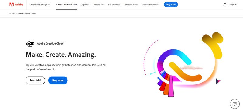 Adobe website CTA button