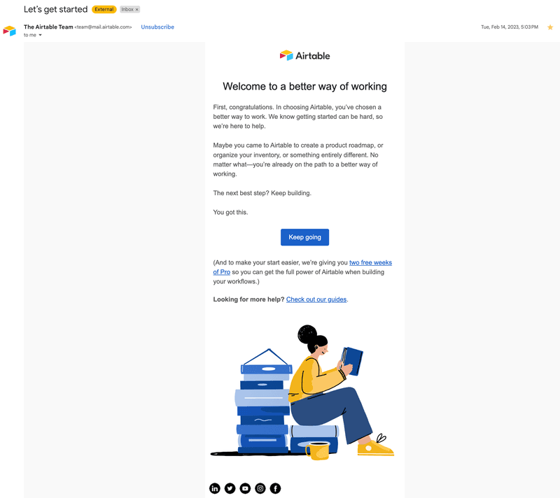 airtable onboarding emails example