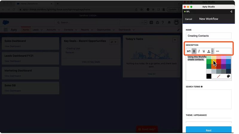 Apty dashboard