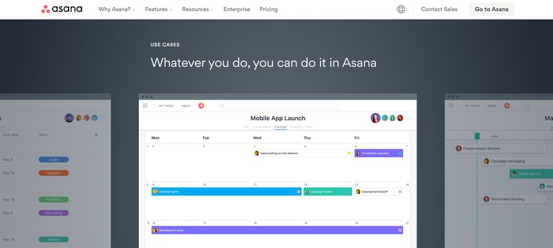 Asana landing page