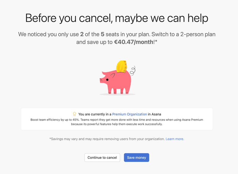 asana retention offer