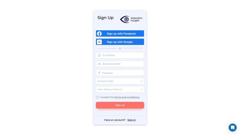 Sign-Up Page Examples: Attention Insight