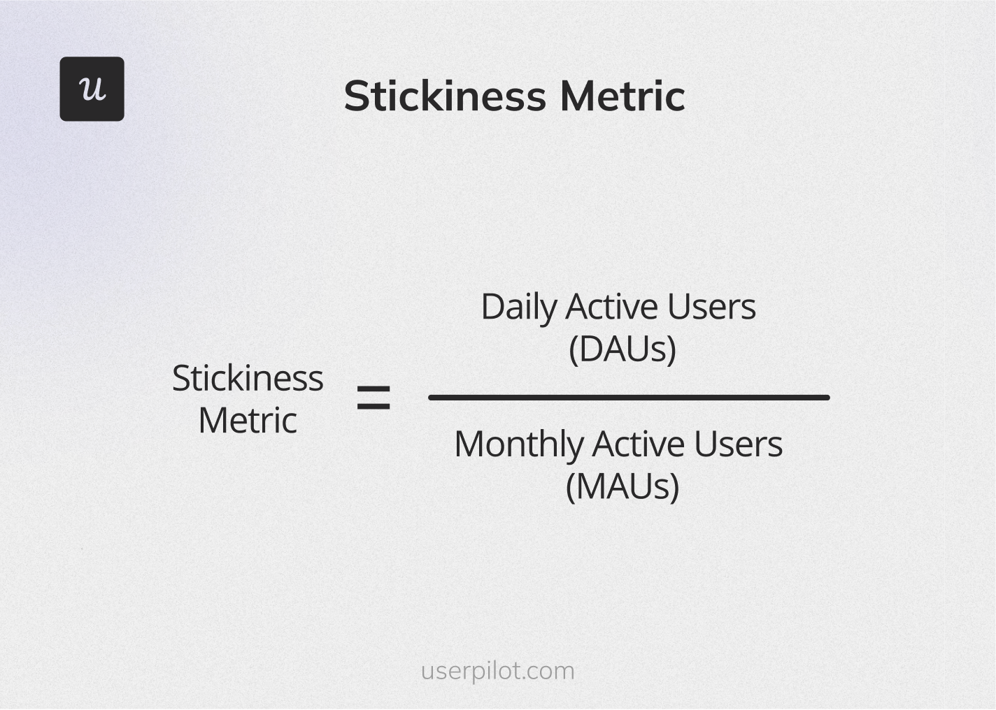 Product stickiness calculation formula.