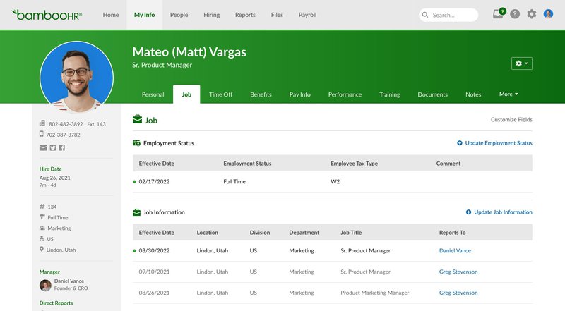 BambooHR employee records