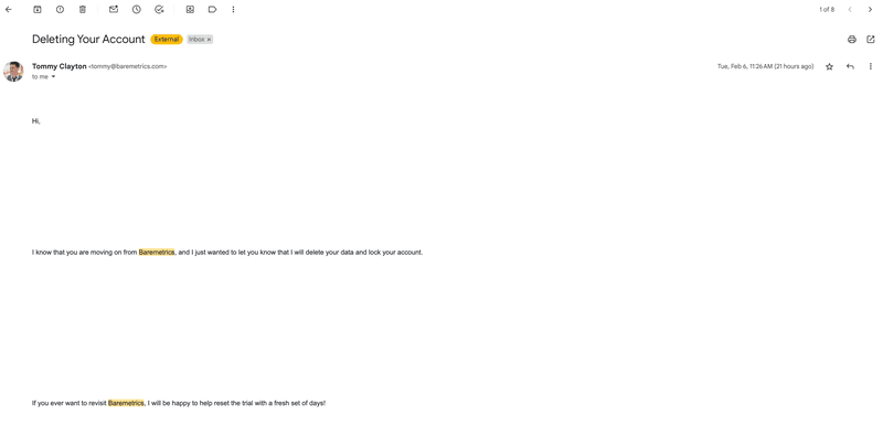 baremetrics notification