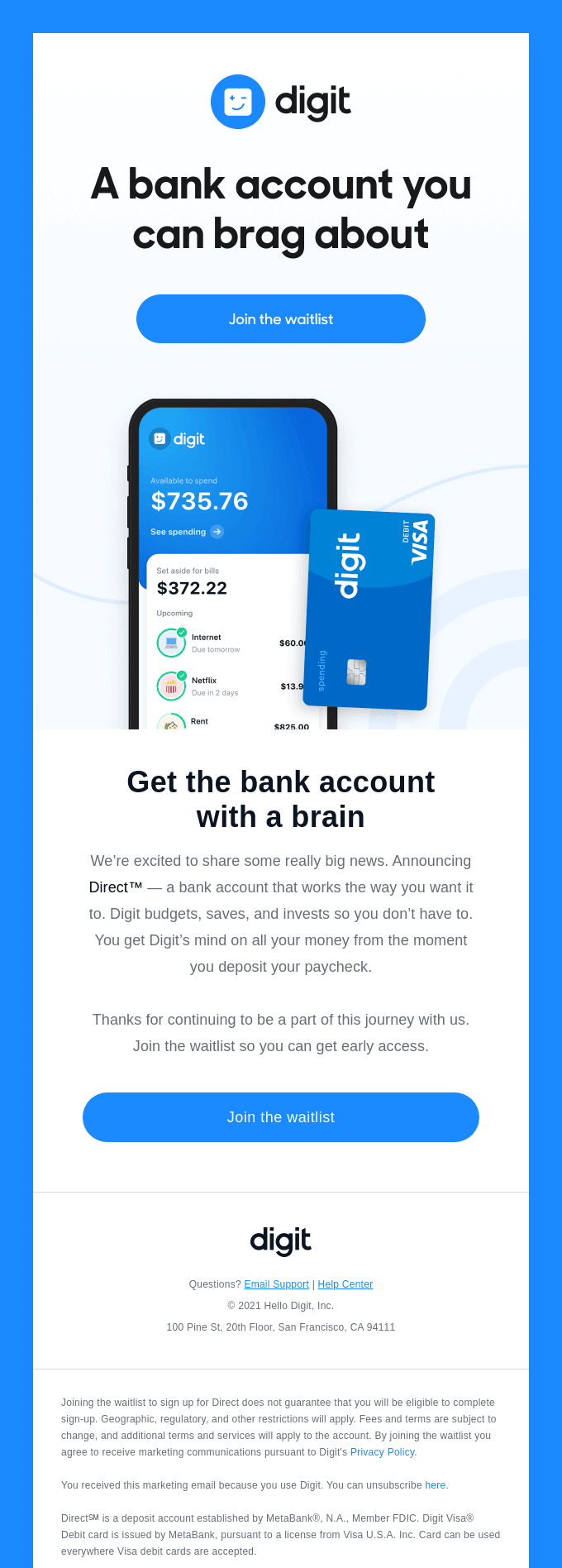 Exemple d'e-mail de lancement d'un produit proposant une option de pré-commande