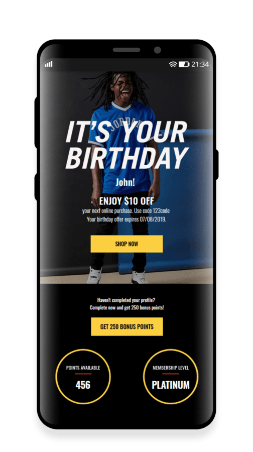 Birthday discount for upselling
