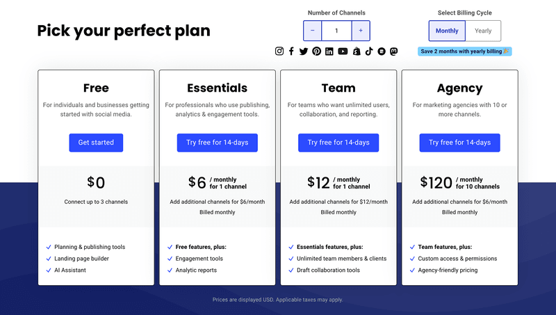 Buffer pricing