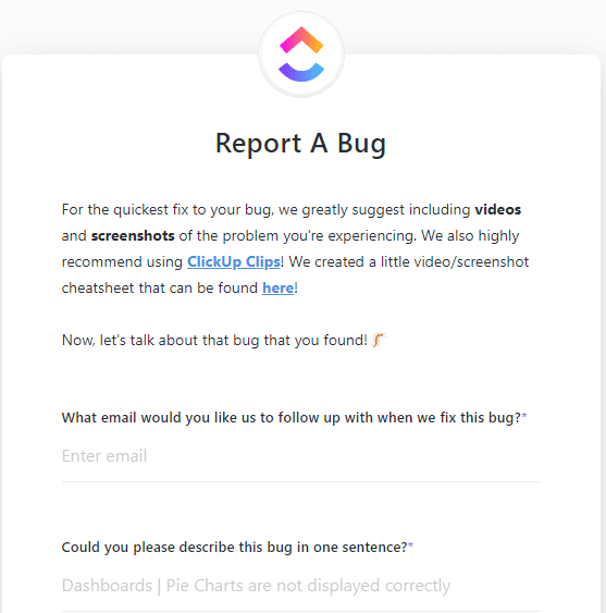 bug fix request