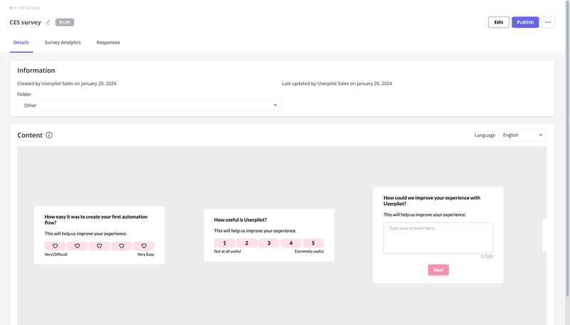 userpilot in app survey