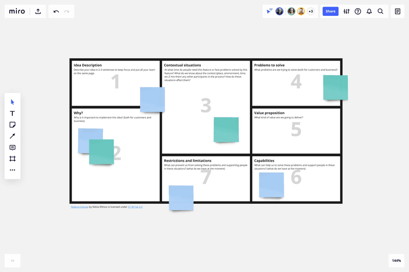 feature suggestion from customer-facing teams on a Miro board