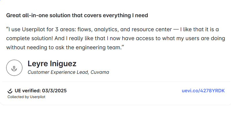 Leyre’s UE verified review. 