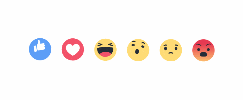 Micro-interaction examples: Facebook reaction emojis