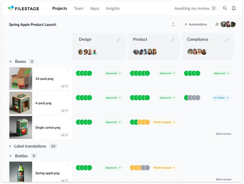Filestage approval tracking