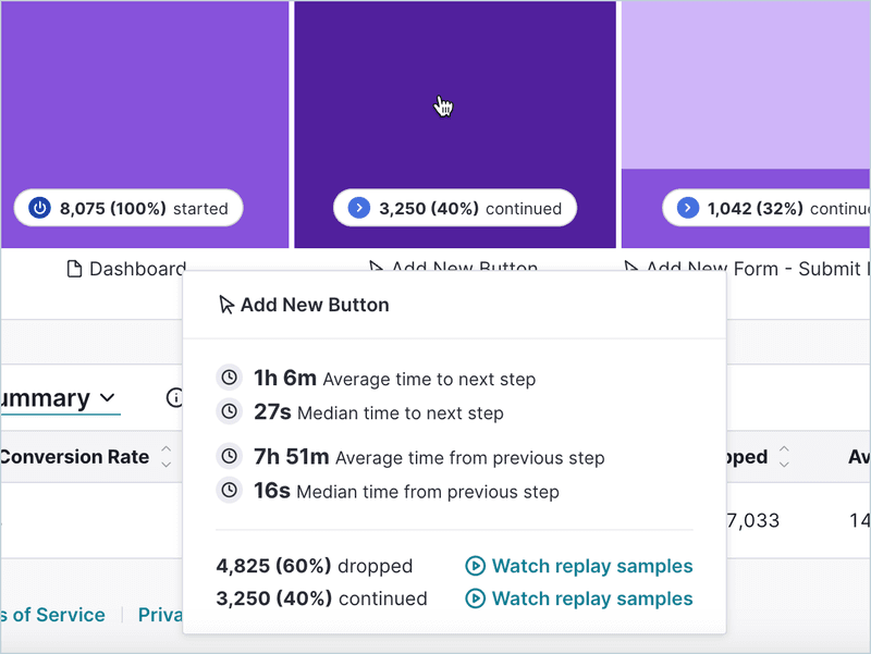 Pendo vs Mixpanel: Pendo funnel analysis details
