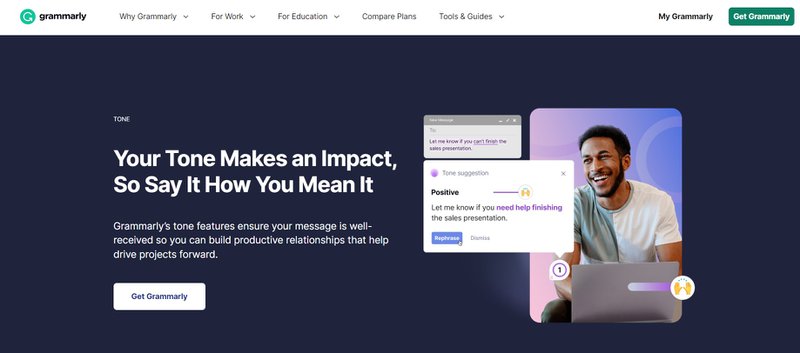 Grammarly landing page
