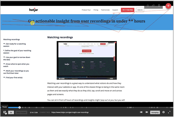 Customer success platforms: Hotjar