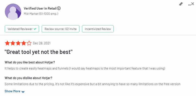 Hotjar G2 review