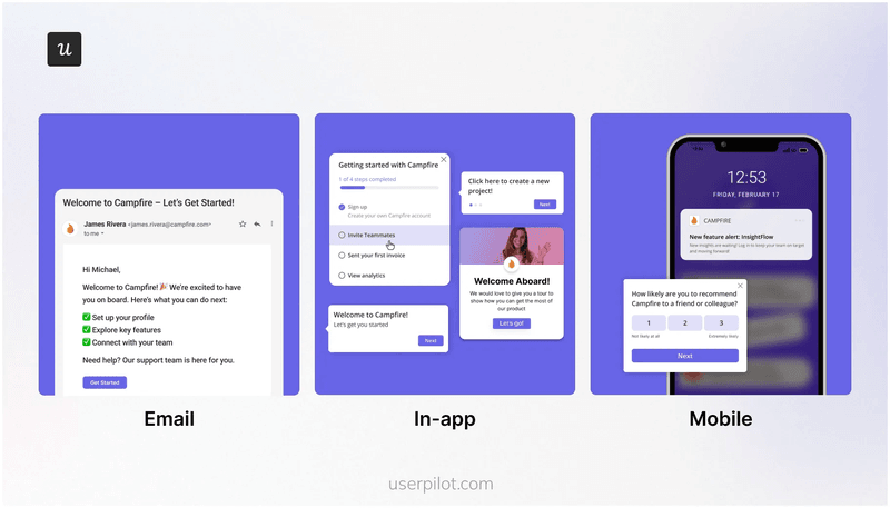 Userpilot can help you with omnichannel onboarding experience.