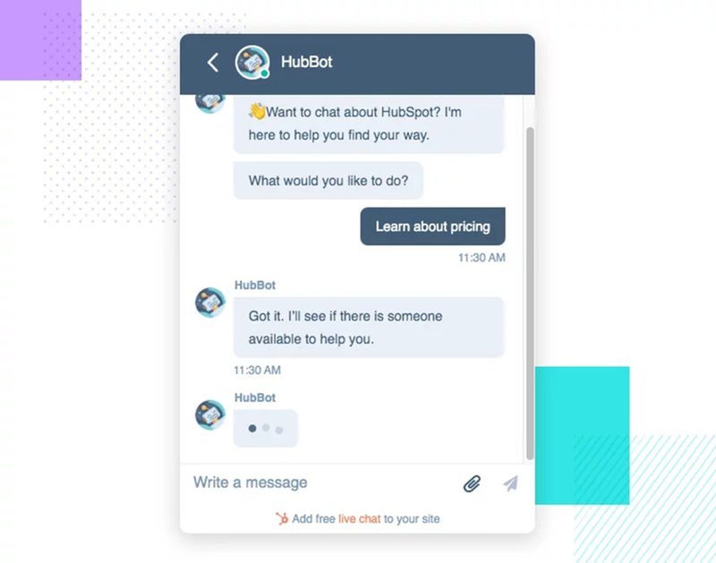 Micro-interaction examples: HubBot