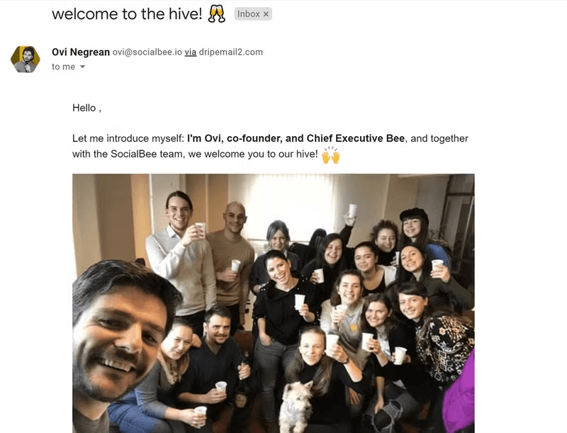 Socialbee-greeting-message