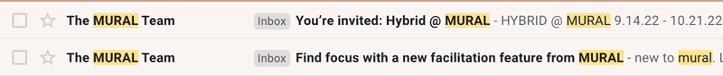 Mural email subject lines 