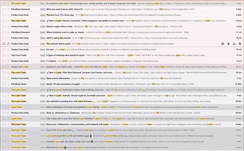Loom email subject lines