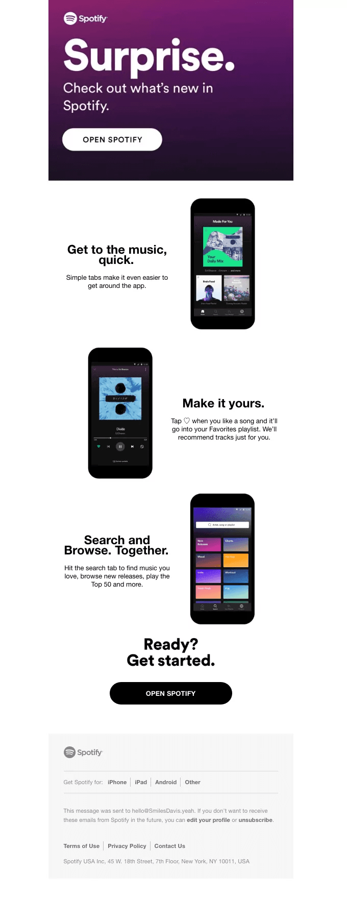 Spotify’s follow-up email 