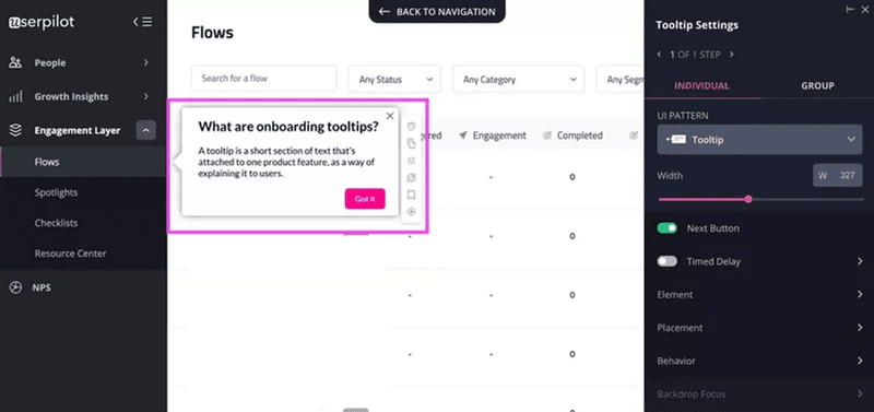 userpilot onboarding tooltip example