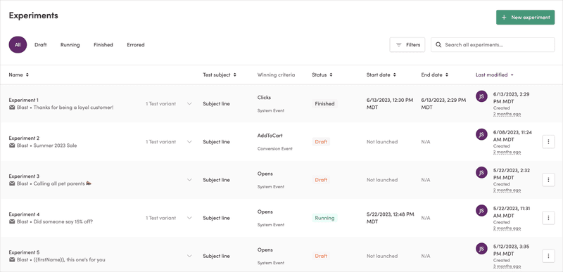 Running experiments in Iterable