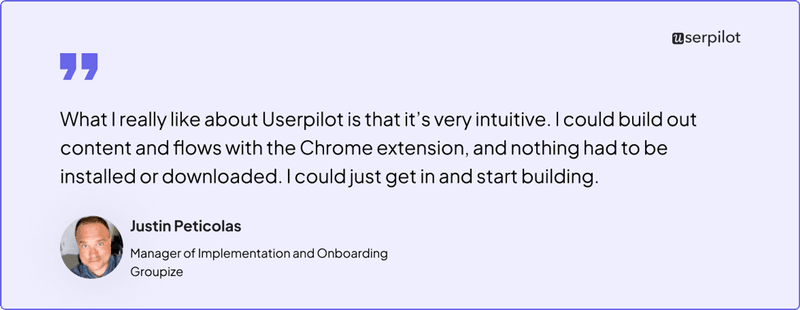 Justin Peticolas finds Userpilot Chrome extension super-intuitive
