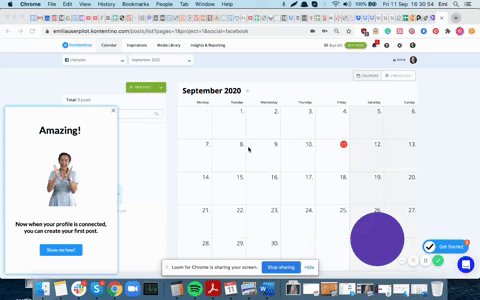 Micro-interaction examples: Kontentino’s celebratory modal
