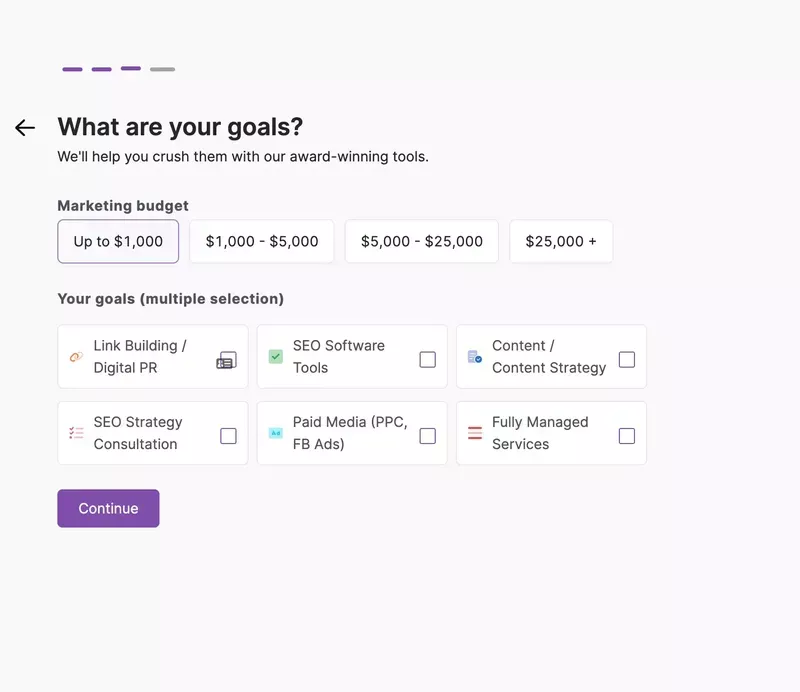 Linkgraph Customer persona feedback form example screenshot