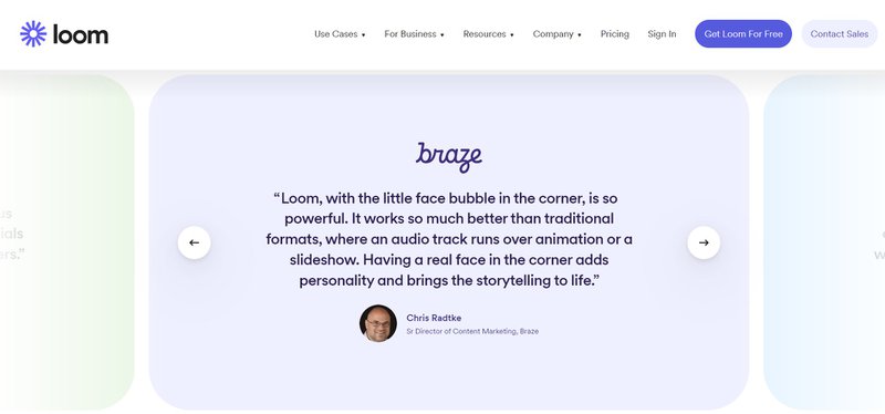 Loom landing page