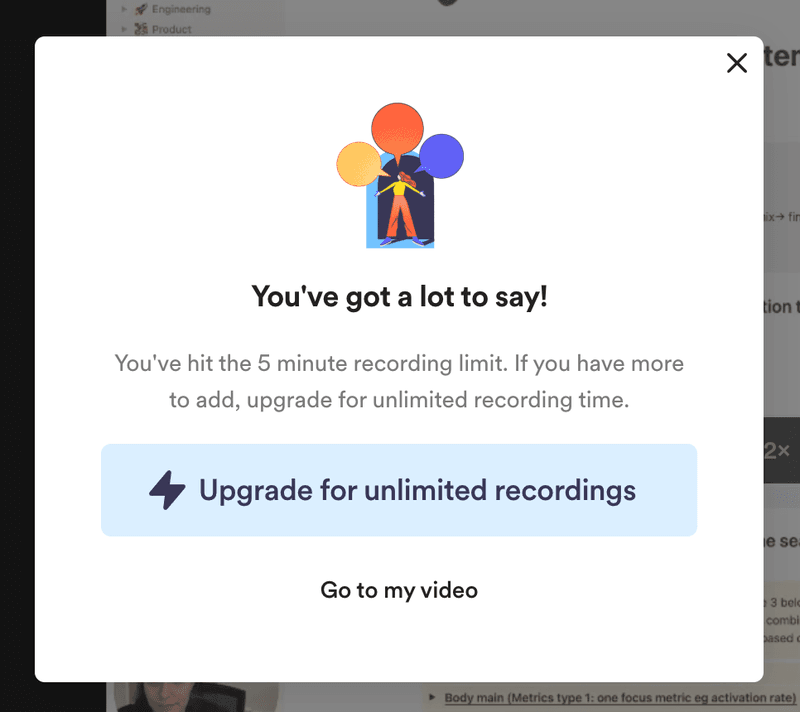 loom upgrade modal