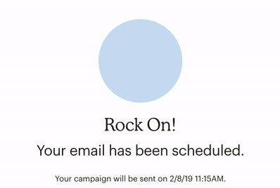 Micro-interaction examples: Mailchimp’s celebratory GIF 