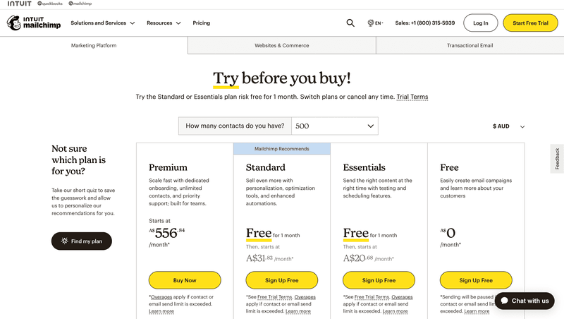 Mailchimp pricing