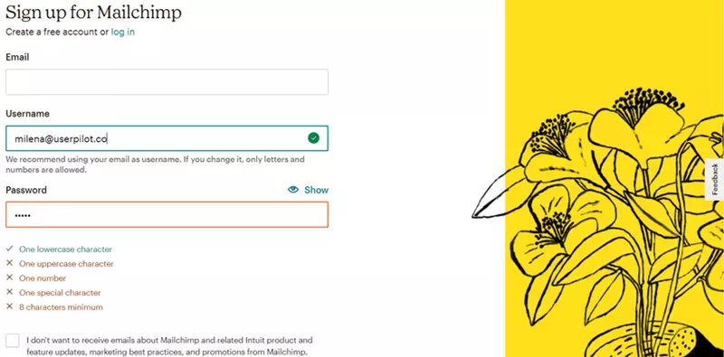 Sign-Up Page Examples: Mailchimp